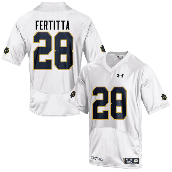 Men's NCAA Notre Dame Fighting Irish #28 Nicco Fertitta Stitched College Under Armour Authentic White Football Jersey QS10O22IO